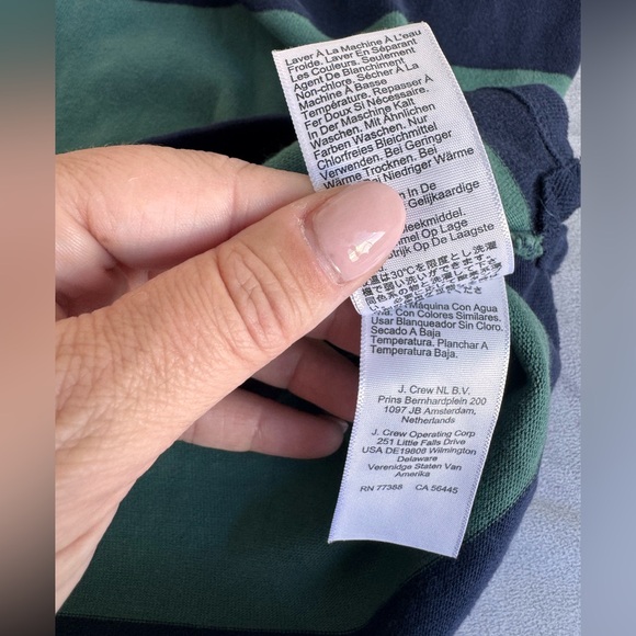 J. Crew Crewcuts Boys Large‎ 1/4 Zip Rugby Sweater Collar NEW Blue green Cotton - Picture 8 of 8